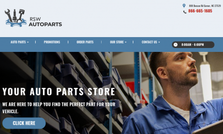 RSW Auto Parts home page