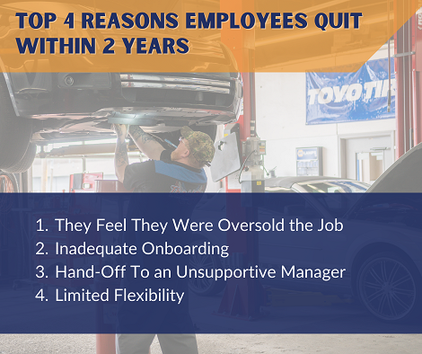 Top 4 Reasons Employees Quit Within 2 Years