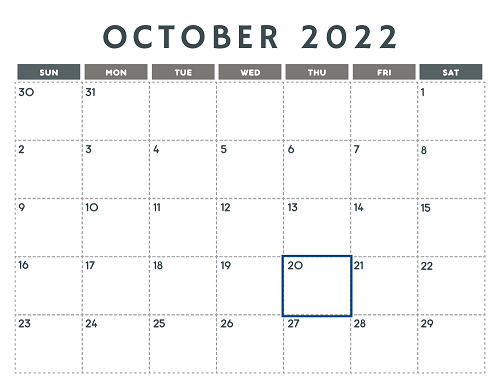 Calendar - October 2022