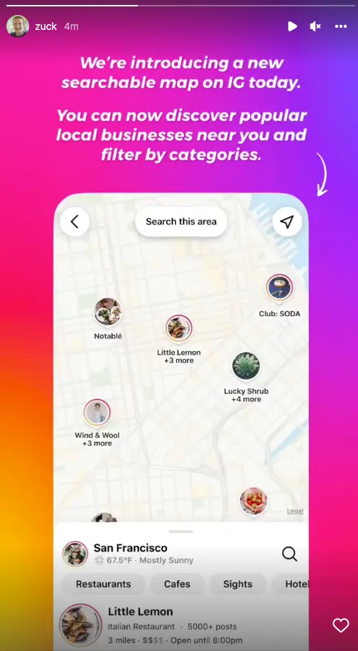 example of Instagram map
