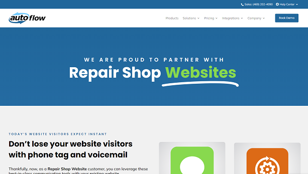Autoflow and Repair Shop Websites partner page